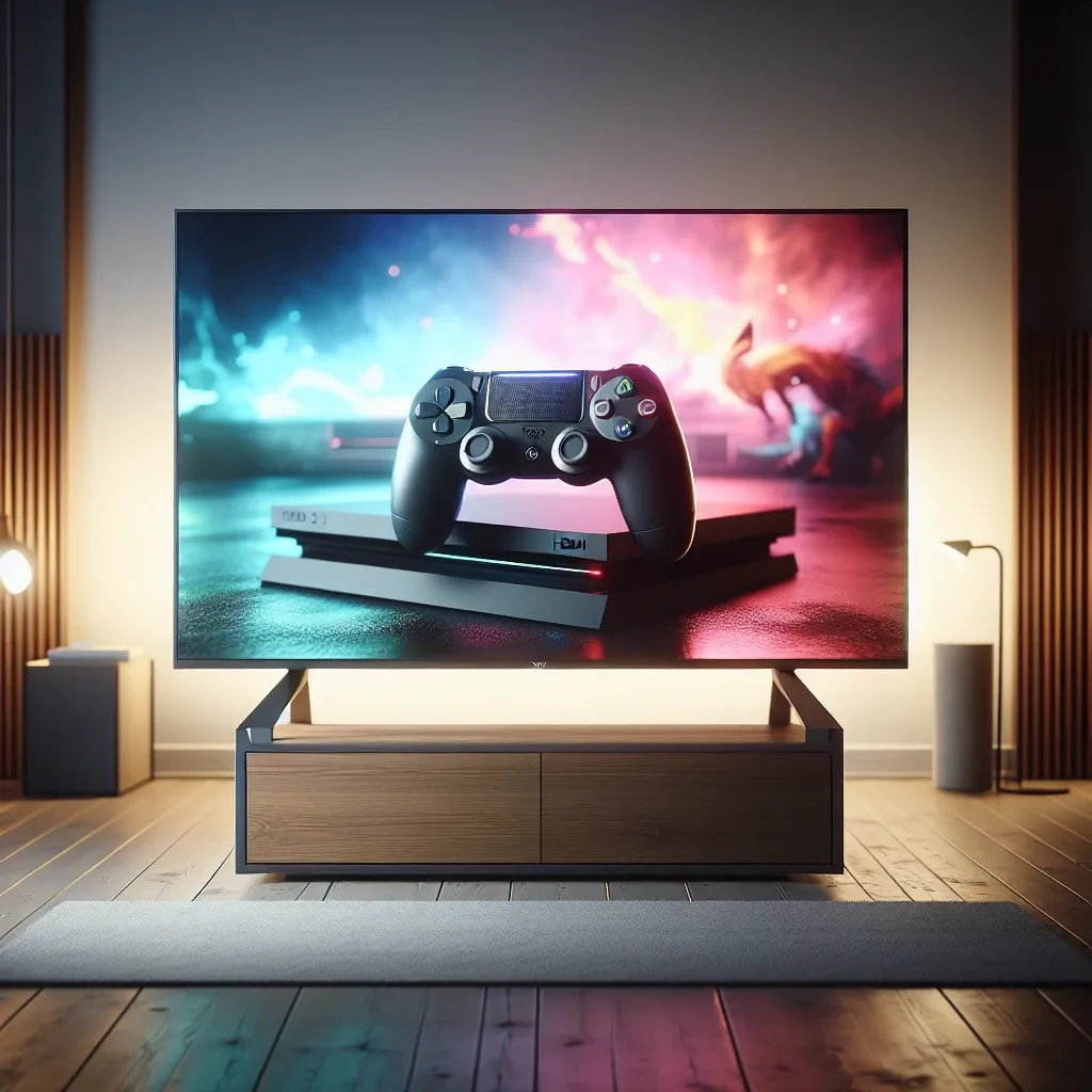 "Televisor específico para gaming con HDMI 2.1, mostrando alta definición y colores vibrantes en un entorno de juego moderno."